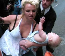Britney Spears holding baby