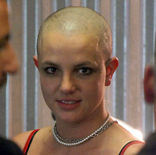 Britney Spears bald, no hair